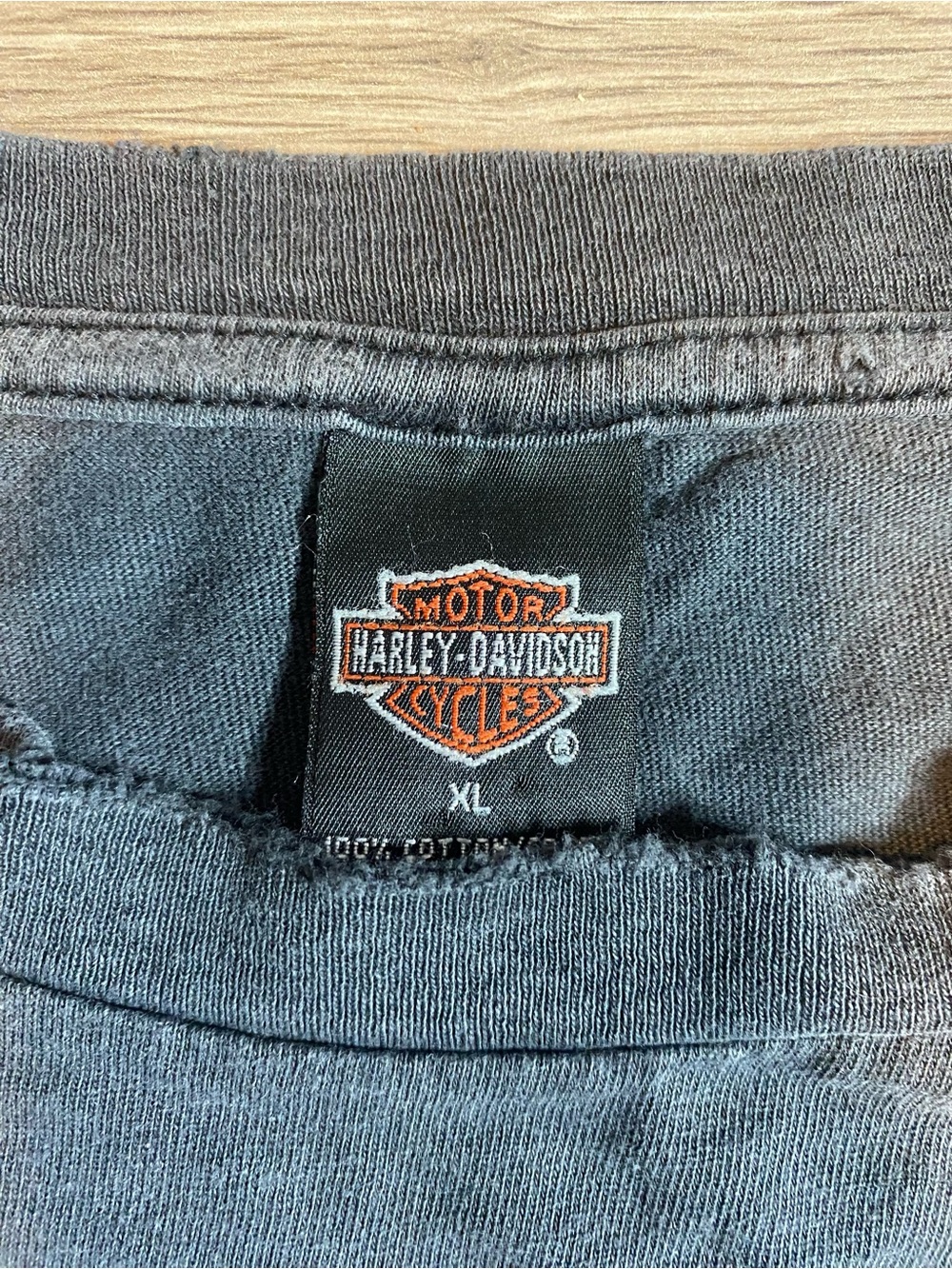 Harley-Davidson Black Tee with Red and Yellow Flame Shield - Edmonton, AB - Picture 3 of 8